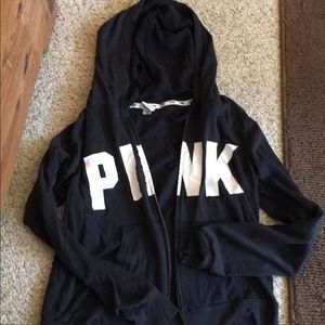 PINK Victoria's Secret Tops - Large Victoria secret pink zip up hoodie PINK Victoria's Secret Tops - Large Victoria secret pink zip up hoodie